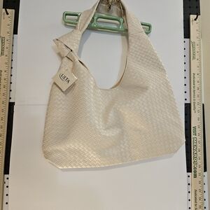 Elegant Cream Woven Tote Bag